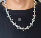 Moissanite Flower Infinity Necklace 14mm 20"