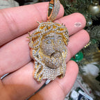 14K Gold Plated Iced Jesus Pendant