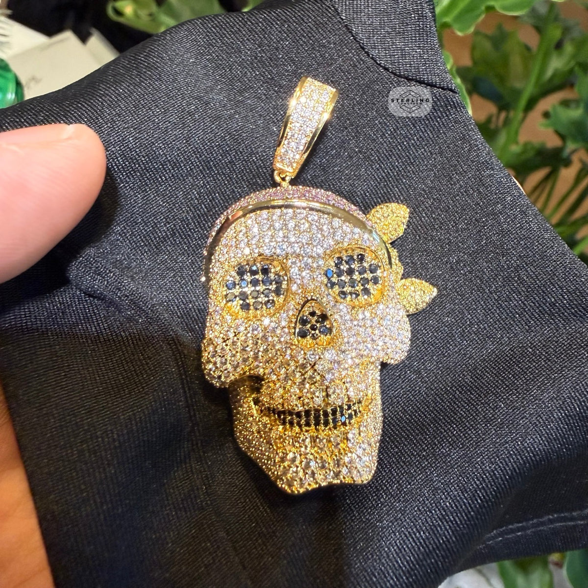 Skull Pirate 14K Gold Plated Iced Pendant