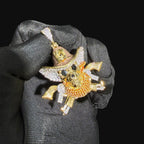14k Gold Plated Iced Out Pirate Skull Pendant