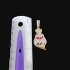 14k Gold Plated Iced Out Angry Duck Pendant Gold Two Tone