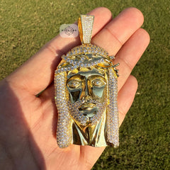 Jesus Iced Out Gold Tone Pendant