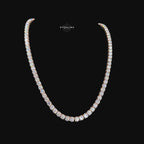 Moissanite 6mm Rose Gold Tennis Chain 925 Sterling Silver