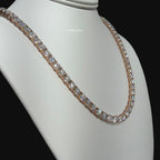 Moissanite 6mm Rose Gold Tennis Chain 925 Sterling Silver