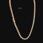 Moissanite 6mm Rose Gold Tennis Chain 925 Sterling Silver