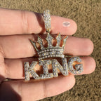 King Iced Pendant - 14k Gold Plated