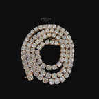 Moissanite 6mm Rose Gold Tennis Chain 925 Sterling Silver