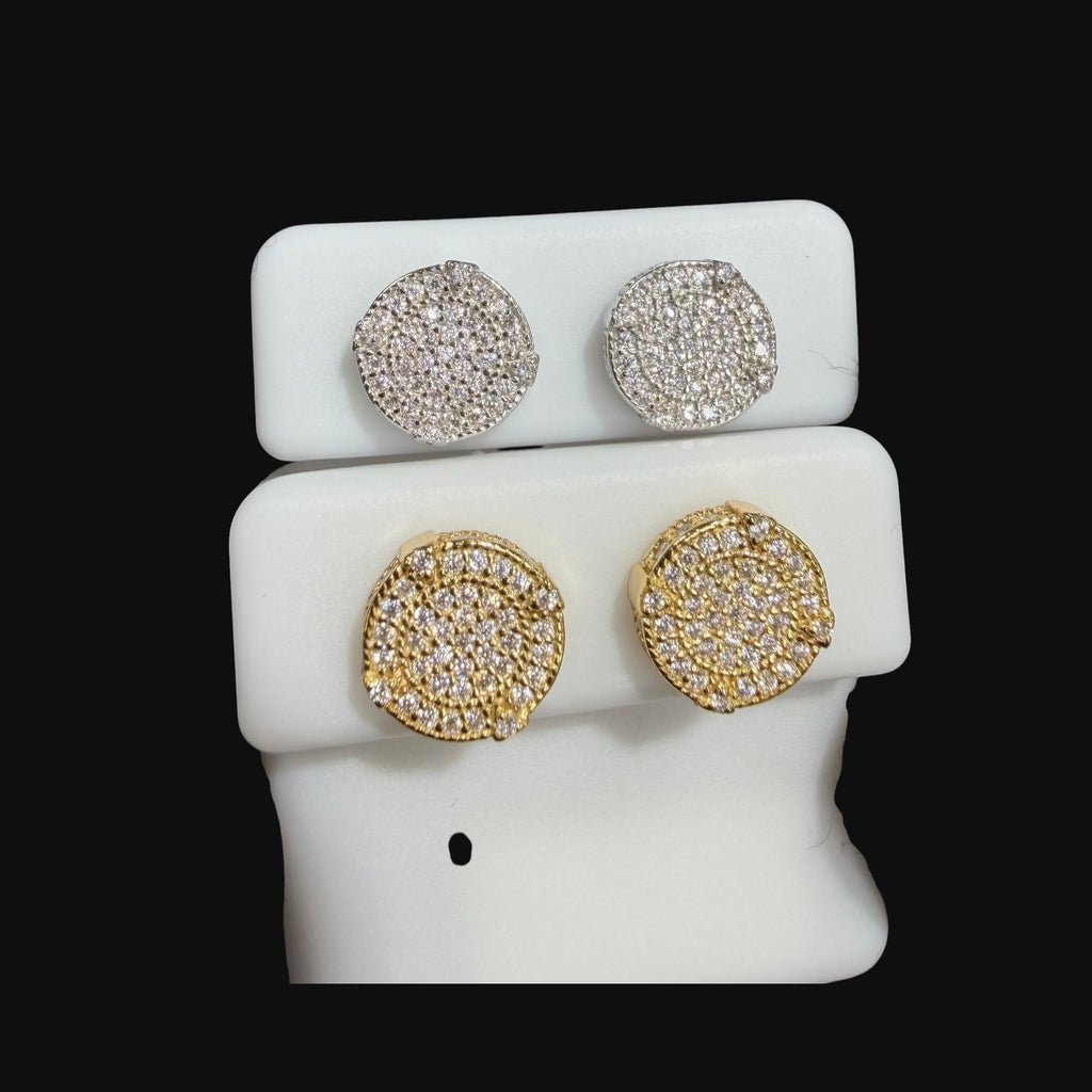 10mm Moissanite Iced Out Screwback Earrings, Solid 925 Sterling Silver Round Stud Earrings, Unisex Hip Hop Jewelry