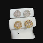 10mm Moissanite Iced Out Screwback Earrings, Solid 925 Sterling Silver Round Stud Earrings, Unisex Hip Hop Jewelry