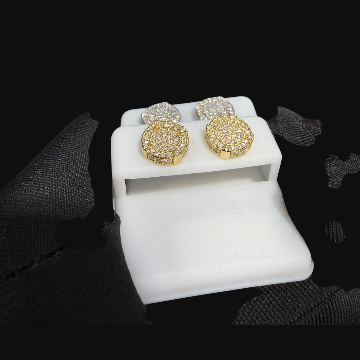 10mm Moissanite Iced Out Screwback Earrings, Solid 925 Sterling Silver Round Stud Earrings, Unisex Hip Hop Jewelry