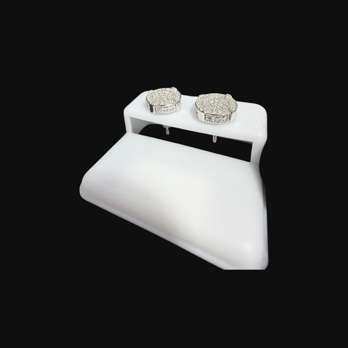 10mm Moissanite Iced Out Screwback Earrings, Solid 925 Sterling Silver Round Stud Earrings, Unisex Hip Hop Jewelry