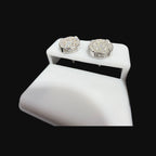 10mm Moissanite Iced Out Screwback Earrings, Solid 925 Sterling Silver Round Stud Earrings, Unisex Hip Hop Jewelry