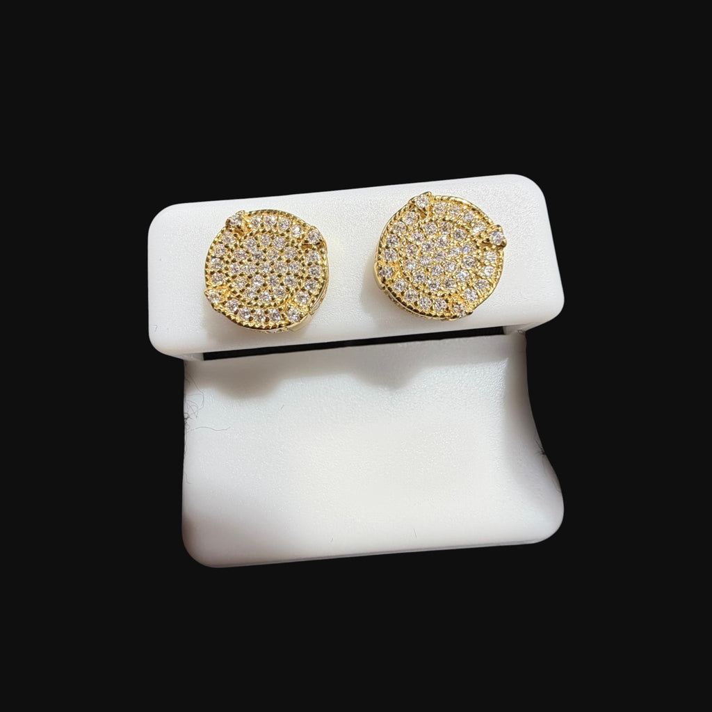 10mm Moissanite Iced Out Screwback Earrings, Solid 925 Sterling Silver Round Stud Earrings, Unisex Hip Hop Jewelry