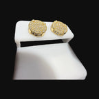 10mm Moissanite Iced Out Screwback Earrings, Solid 925 Sterling Silver Round Stud Earrings, Unisex Hip Hop Jewelry