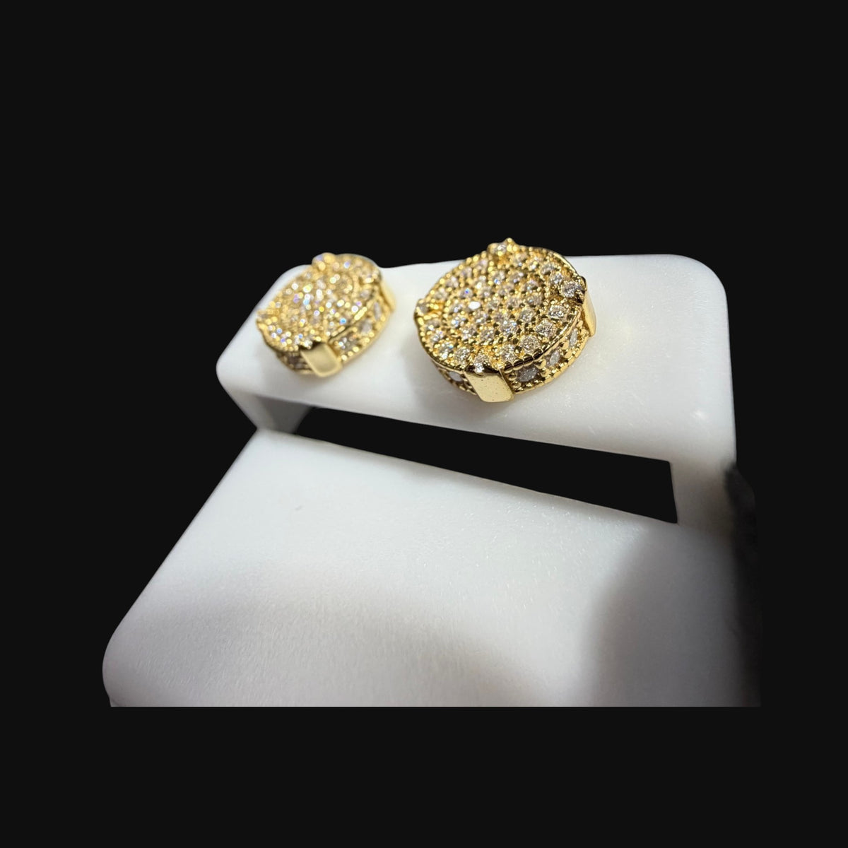 10mm Moissanite Iced Out Screwback Earrings, Solid 925 Sterling Silver Round Stud Earrings, Unisex Hip Hop Jewelry