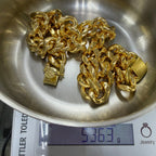 22mm 24 Inch Gold Miami Cuban Chain, Triple Layer 18K Gold PVD Stainless Steel Necklace, Chunky Hip Hop Unisex Jewelry