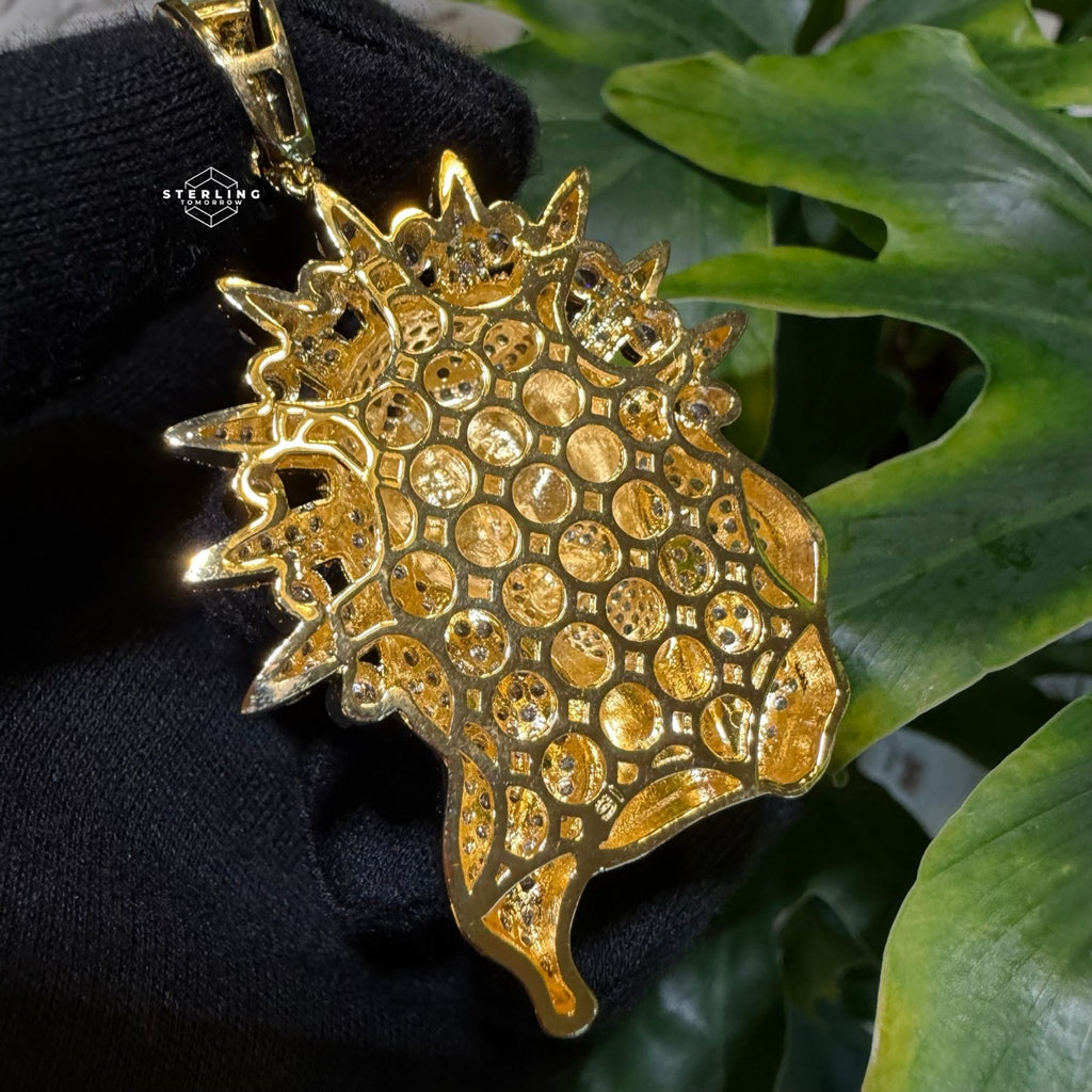 Iced Jesus Pendant Crown of Thorns CZ Diamond Hip Hop Chain Gold Plated Religious Bling Necklace Streetwear Jewelry Rope Chain