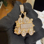 Money Truck Pendant Iced Out CZ Diamond Hip Hop Chain Gold Plated Cash Bags Bling Necklace Streetwear Jewelry Rope Chain