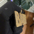 Baby Letter Pendant Iced Out CZ Diamond Hip Hop Chain Gold Plated Name Necklace Bling Statement Jewelry Rope Chain