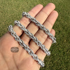 Moissanite Silver Iced Rope Chain - 7mm 22"