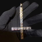 Large Upside Down Inverted Tennis Cross Pendant