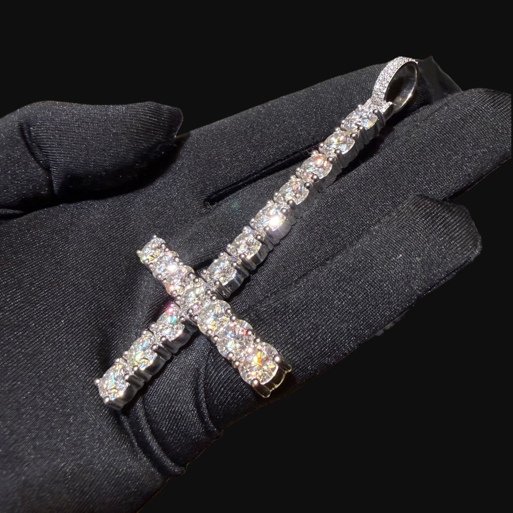 Large Upside Down Inverted Tennis Cross Pendant