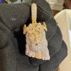 Gold Iced Out Jesus Thorns Pendant 14k Gold Plated + AntiTarnish Rope Chain