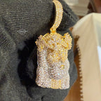 Gold Iced Out Jesus Thorns Pendant 14k Gold Plated + AntiTarnish Rope Chain