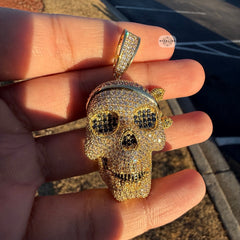 Skull Pirate 14K Gold Plated Iced Pendant