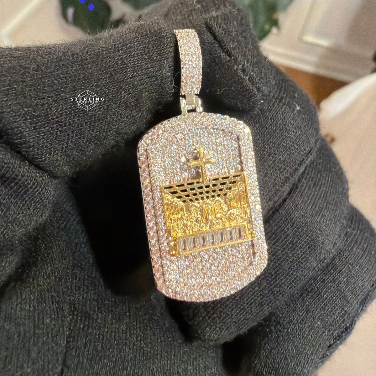 Iced Last Supper Pendant CZ Diamond Hip Hop Chain Gold & White Gold Plated Religious Bling Necklace Streetwear Jewelry Rope Chain
