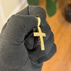 Moissanite Iced Cross Pendant 14k Gold Over 925 Silver