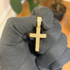 Moissanite Iced Cross Pendant 14k Gold Over 925 Silver