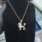 14K Gold Iced Out Poodle Pendant | CZ Diamond Dog Necklace | Luxury Hip Hop Pet Charm