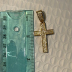 Moissanite Iced Cross Pendant 14k Gold Over 925 Silver
