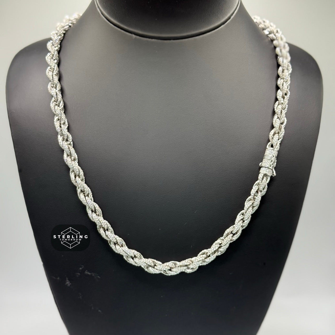 Moissanite Silver Rope Chain 7mm 22"