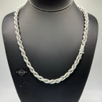 Moissanite Silver Iced Rope Chain - 7mm 22"