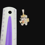 14K Gold Iced Out Designer Dog Pendant | CZ Diamond Hip Hop Puppy Necklace | Luxury Bling Charm