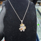 14K Gold Iced Out Designer Dog Pendant | CZ Diamond Hip Hop Puppy Necklace | Luxury Bling Charm