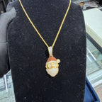 14K Gold Iced Out Santa Pendant | CZ Diamond Hip Hop Necklace | Christmas Bling Charm