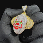14K Gold Iced Out Clown Face Pendant | CZ Diamond Hip Hop Necklace | Carnival Mask Bling Charm