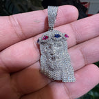 Moissanite Jesus Color Crown Pendant
