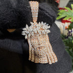 Moissanite Marquis Thorns Rose Jesus Pendant
