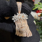 Moissanite Marquis Thorns Rose Jesus Pendant