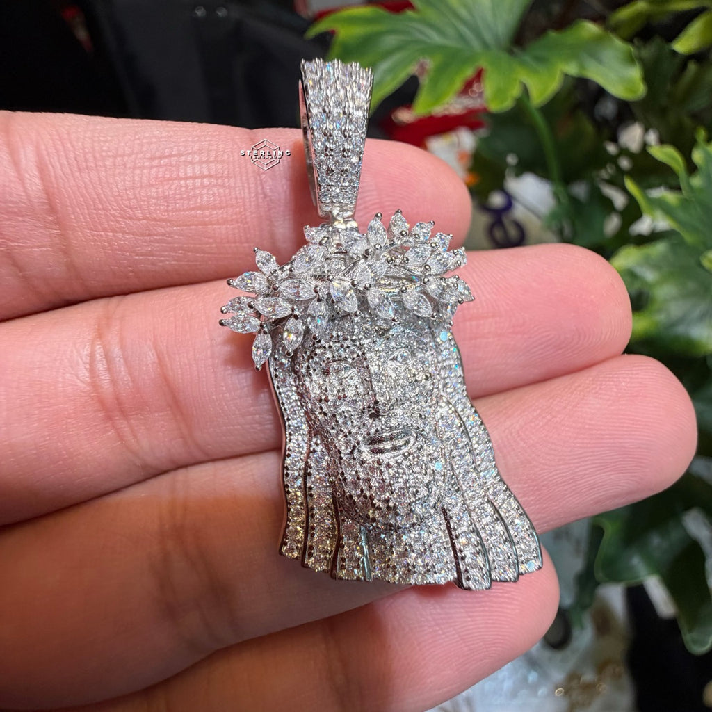 Moissanite Marquis Thorns Jesus Pendant