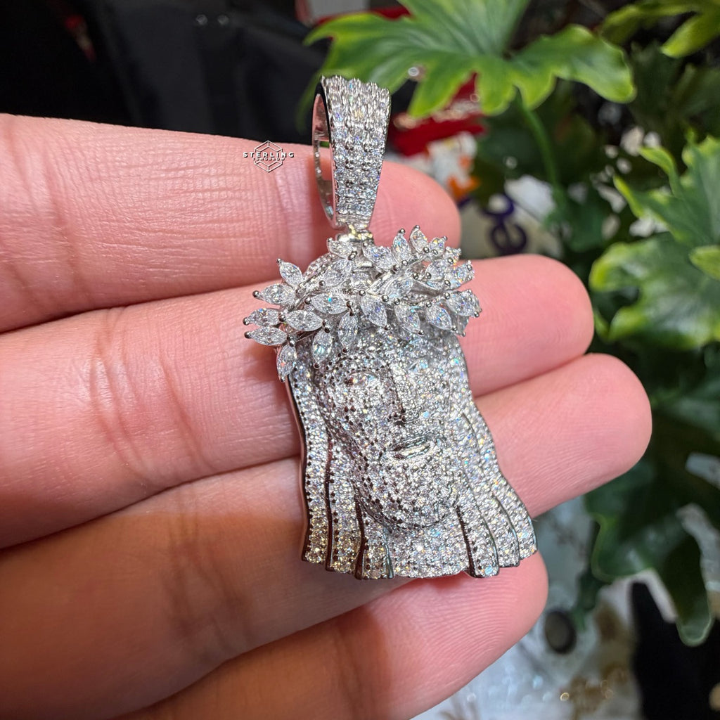Moissanite Marquis Thorns Jesus Pendant