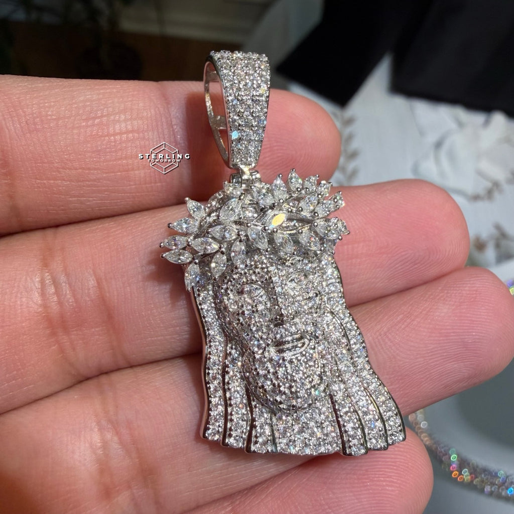 Moissanite Marquis Thorns Jesus Pendant