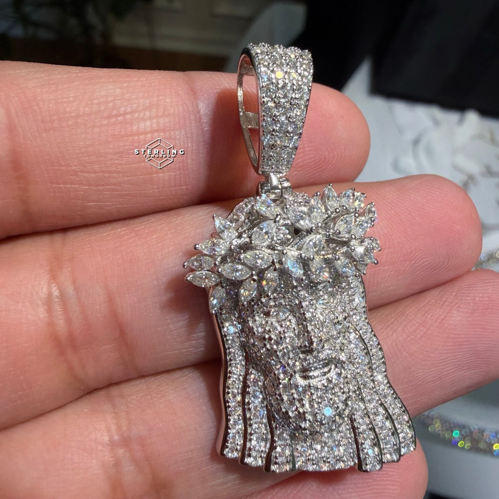 Moissanite Marquis Thorns Jesus Pendant