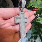 Moissanite 3" 3D Cross Pendant