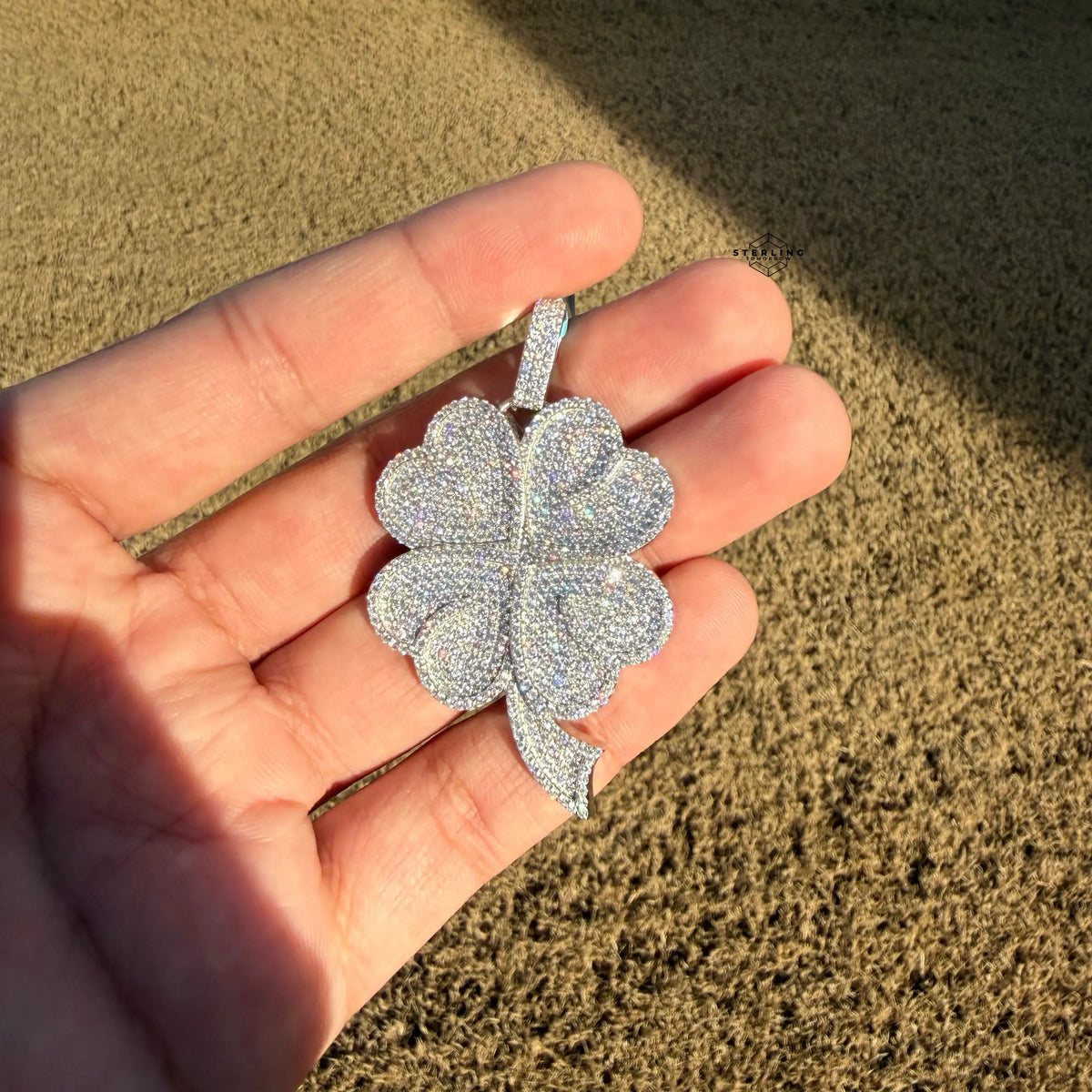 Moissanite Shamrock Pendant