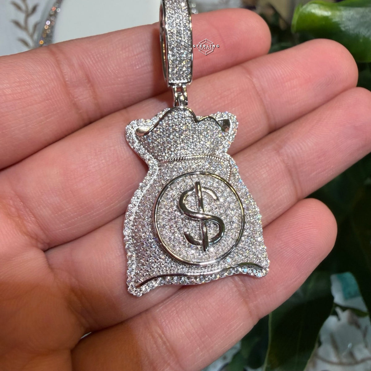 Moissanite Moneybag Pendant